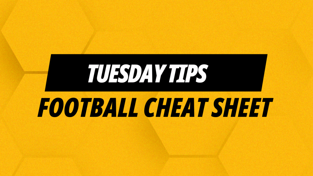 Tuesday Football Cheat Sheet